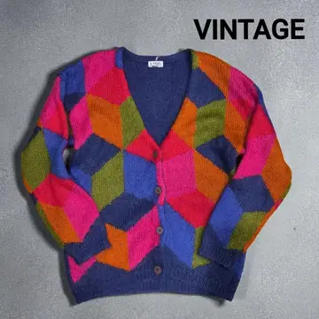 새상품급 선명한 색감 빈티지 모헤어 가디건