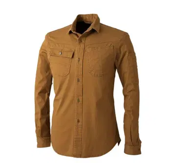 8041 도비 슬림 스트레치 긴팔 셔츠 카키