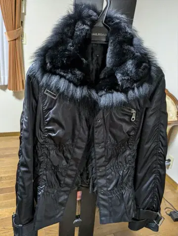 Y2K 페어리 그런지 오니 퍼 블루종 자켓