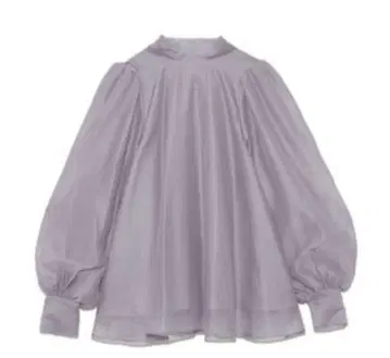 라벤더 벌룬 슬리브 셔츠