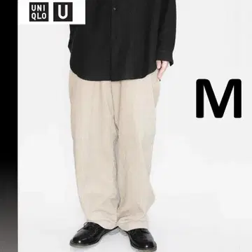 [ 미사용 ] UNIQLO U 코듀로이 턱 와이드 팬츠 사이즈 M