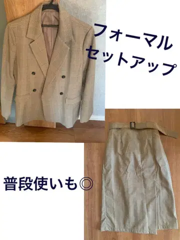 여성용 포멀 평소에도 체크 무늬 셋업