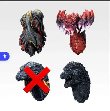 제일복권 고질라 괴수난무-날뛰는 것- E상 몬스터 헤드 마그넷 x 3