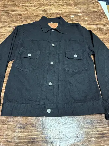 슈가케인 601 사이즈 40 세컨드 타입 블랙 데님 자켓