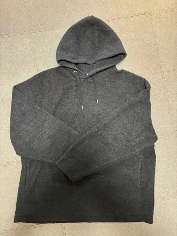 Uniqlo U 와이드 핏 플리스 풀오버 후드티 XXL 다크 그레이