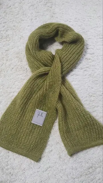 시빌라 올리브 그린 니트 머플러