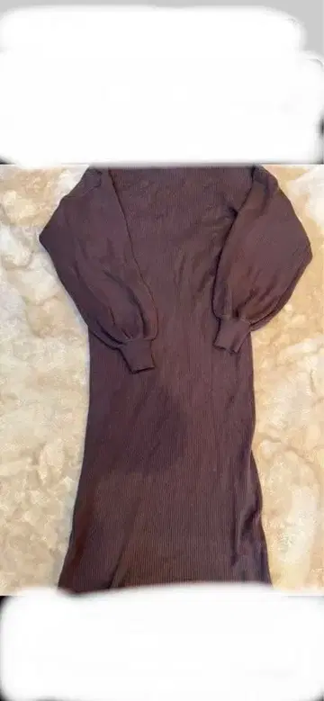 coca 브라운 벌룬 슬리브 롱 니트