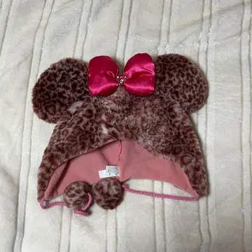 [ 디즈니 리조트 ] 레오파드 무늬 귀도리 모자