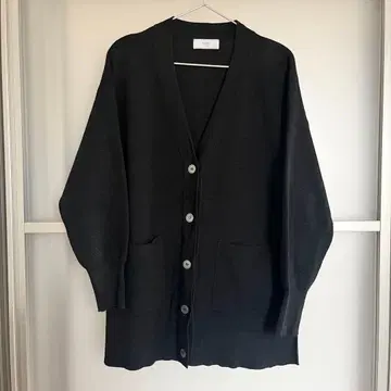 SLOBE IENA 워셔블 밀라노 리브 가디건 22년 가을/겨울 블랙