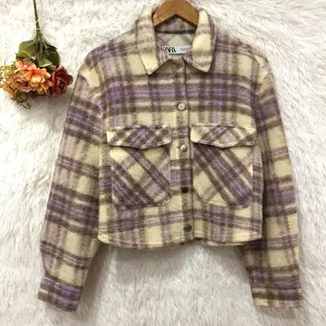 자라 체크 플란넬 오버 셔츠 [ L ] 자켓 크롭 울