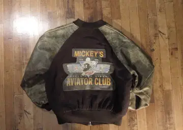 Disney Vintage 미키 자수 가죽 자켓