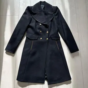 [ 새상품급 ] ZARA 더블 버튼 코트 골드 버튼 M 블랙