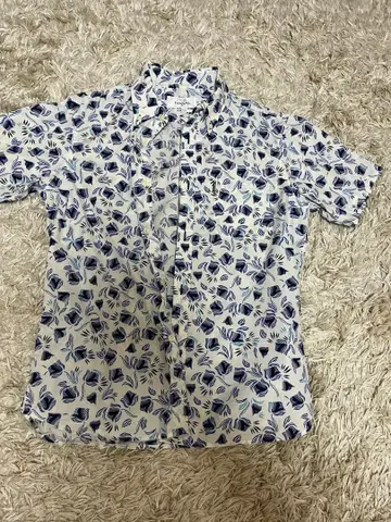 MAJUN 꽃무늬 반팔 카리유시 의류 L 사이즈