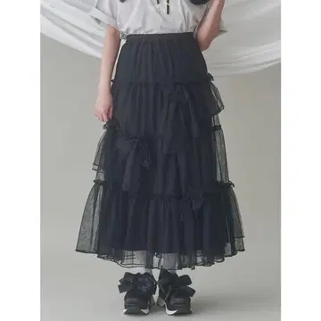 merry jenny 랜덤 리본 샤샤 스커트 블랙