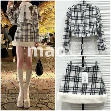 Darich 숏 트위드 자켓 & 스커트 셋업