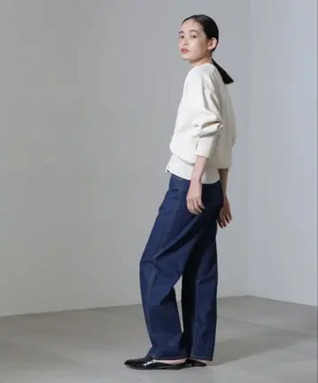 나노 유니버스 스트레이트 데님 다크 블루 하이웨스트 S