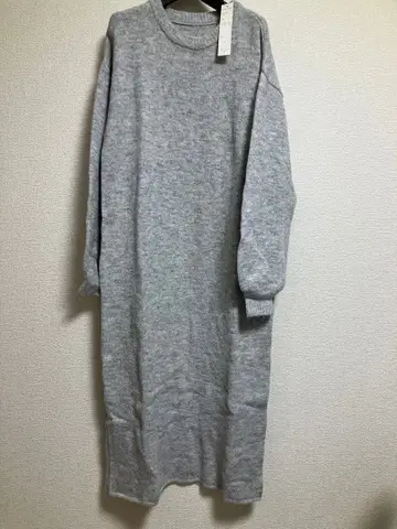 그레이 긴팔 니트 원피스 F 여성용