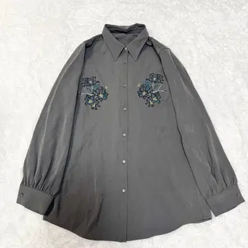 [ HARE하레 ] 트로미시슈셔츠 블라우스 차콜 그레이 FREE