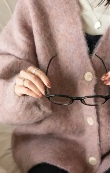 hinari W 자카드 니트 가디건