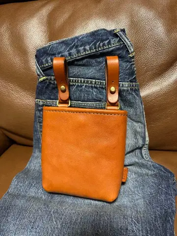 HERZ 헬츠 허리 주머니 벨트 파우치(E-27) 천연 가죽 미사용품