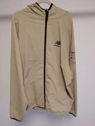 New Balance 후드 부착 나일론 자켓 남성용 L 베이지