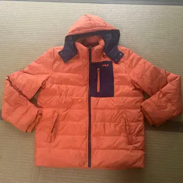 FILA 오렌지 다운 자켓 후드 부착 LL