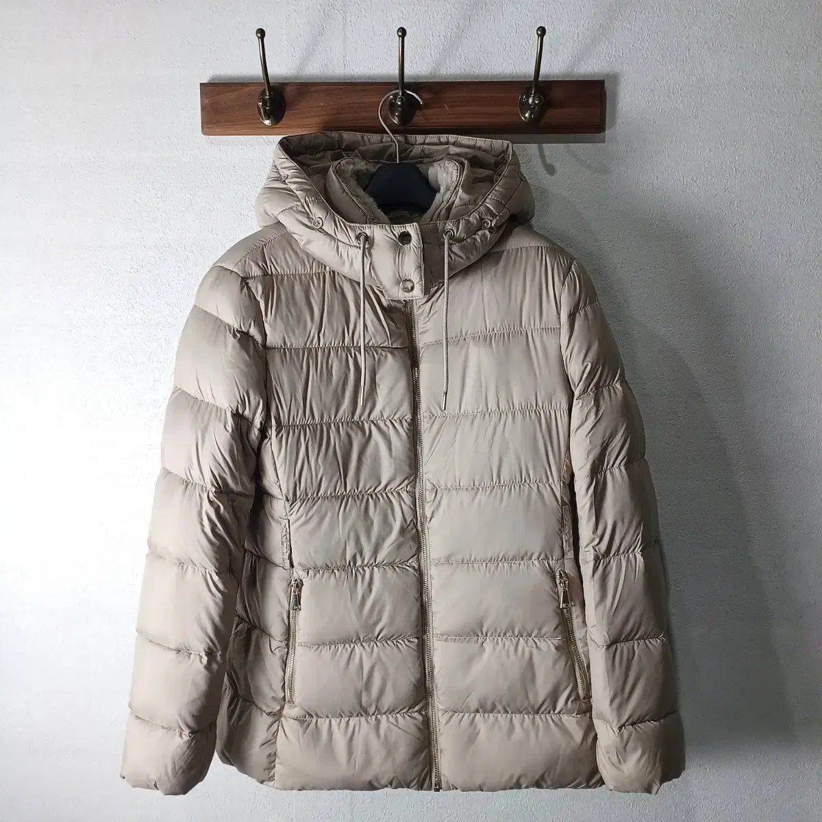 Zara Hooded Fur Down Padded Jacket M