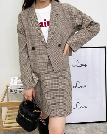 INGNI 테일러드 자켓 & 백 레이스업 미니 스커트 셋업