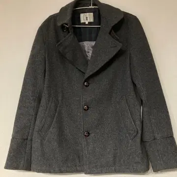 그레이 울 더블 브레스트 코트