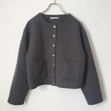 퀼팅 아우터 깔끔한 캐주얼 세련된 고급 귀여운 긴팔 그레이