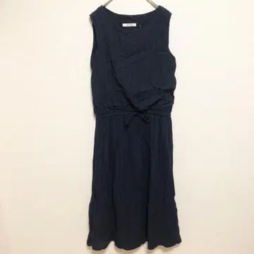 [ And Search ] (L) 허리 리본 슬리브리스 원피스 / 내추럴