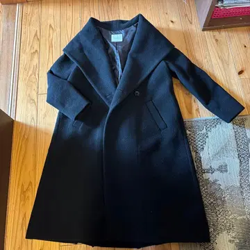 trois 오버 사이즈 블랙 롱 코트