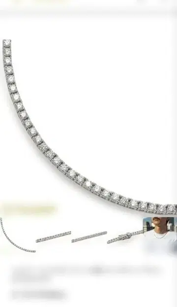 AVALANCHE 실버 테니스 목걸이 50cm