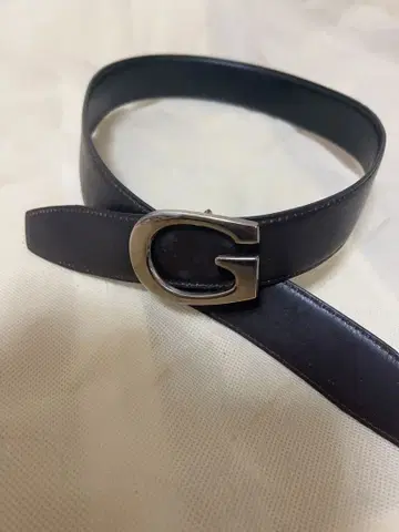 G 로고 버클 블랙 가죽 벨트