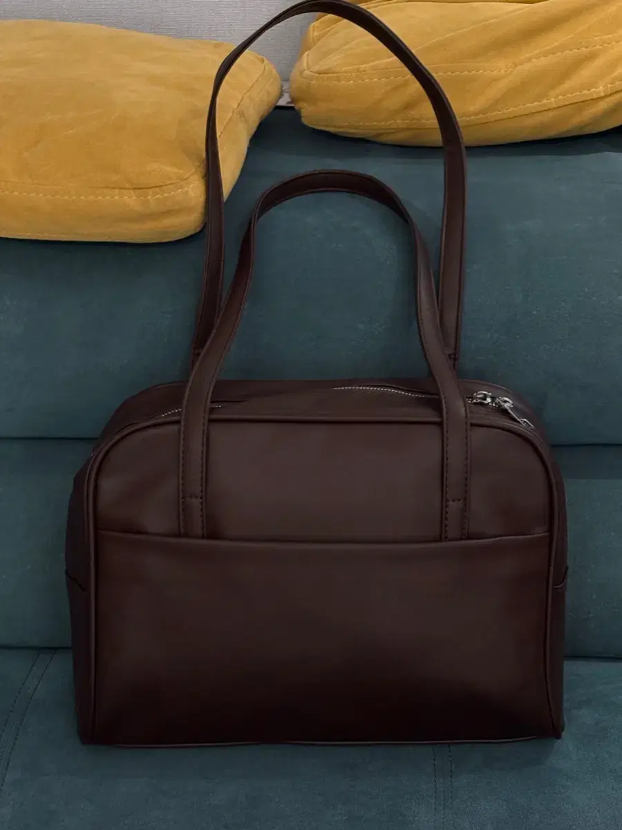 Brown Leather Square Shoulder Bag