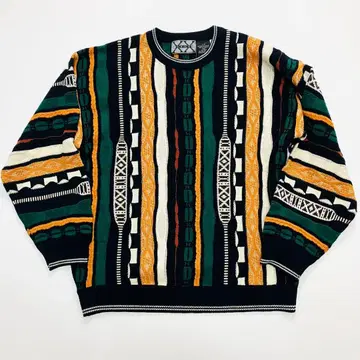 [ 레어 사이즈 ] XX STAT 3D 니트 빈티지 좋은 배색 멀티 컬러