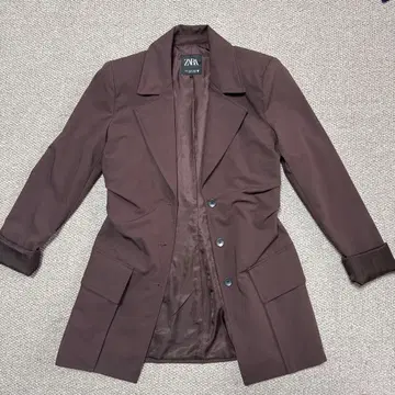 ZARA 브라운 테일러드 롱 자켓