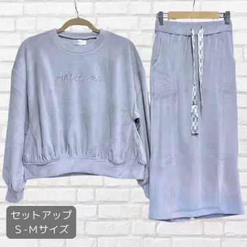 [ 새상품 ] AMATERAS 룸웨어 스커트 상의 그레이(블루 계열)