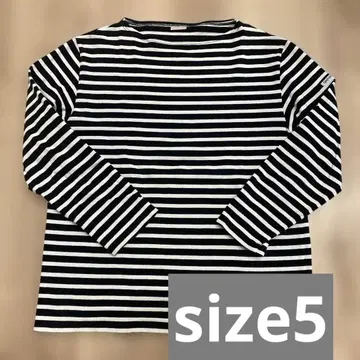 ORCIVAL 오르치발 사이즈 5 보더 긴팔 바스크 셔츠 블랙 화이트