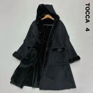 TOCCA 토카 리버서블 후드 코트 보아 무스탕 블랙 4