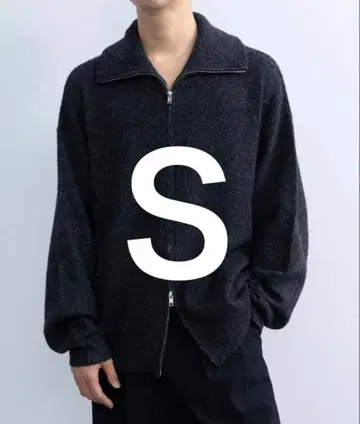 SINSS 루즈 실루엣 지퍼 니트 S 사이즈 차콜