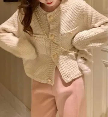 아이보리 크롭 가디건