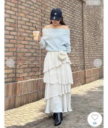 [ 기간 한정 ] SNIDEL 새틴 내로우 캉캉 스커트