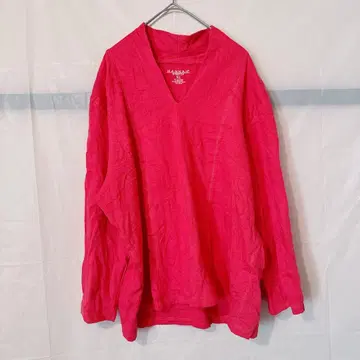 새상품급 HANNAH 핑크 V넥 긴팔 셔츠 [XL] 겨울 의류 가을 옷