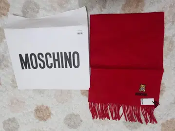 새상품 택 포함 MOSCHINO 모스키노 울 이탈리아제 머플러 빨간색
