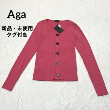 [ 새상품 택 포함 ] Aga 스퀘어 리브 니트 핑크 정가 17,000엔