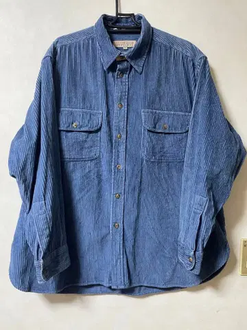 CLAYBROOKE 코듀로이 셔츠 XL 블루 오버 사이즈 구제 의류