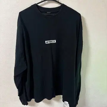 AVIREX 블랙 긴팔 티셔츠 2XL