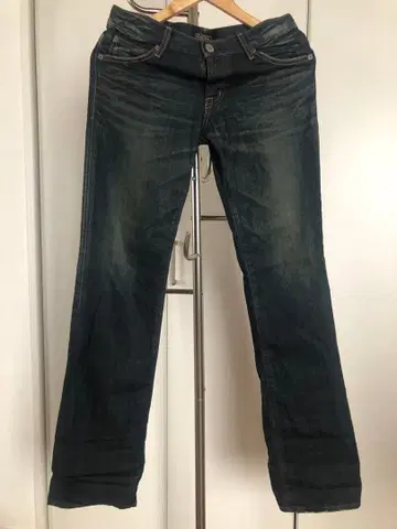 MOUSSY VINTAGE 스트레이트 데님 다크 블루 새상품급