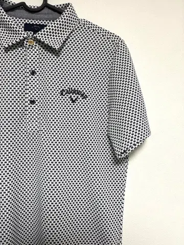 컨디션 최상 캘러웨이 피케 셔츠 골프웨어 올 패턴 화이트 M